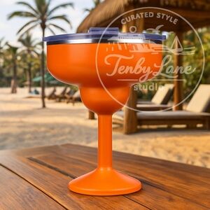 ORCA Rita Persimmon Orange 13oz Insulated Stainless Steel Margarita Cup with Lid